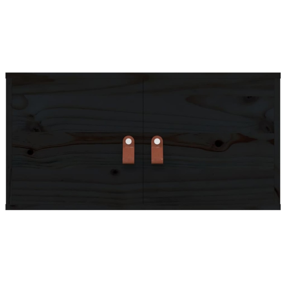 Armarios de pared 2 uds madera maciza de pino negro 60x30x30
