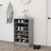 Mueble zapatero madera contrachapada gris hormigón 60x35x92 cm