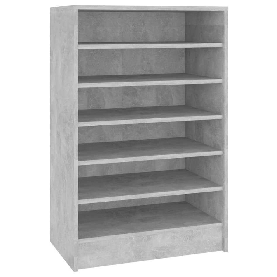 Mueble zapatero madera contrachapada gris hormigón 60x35x92