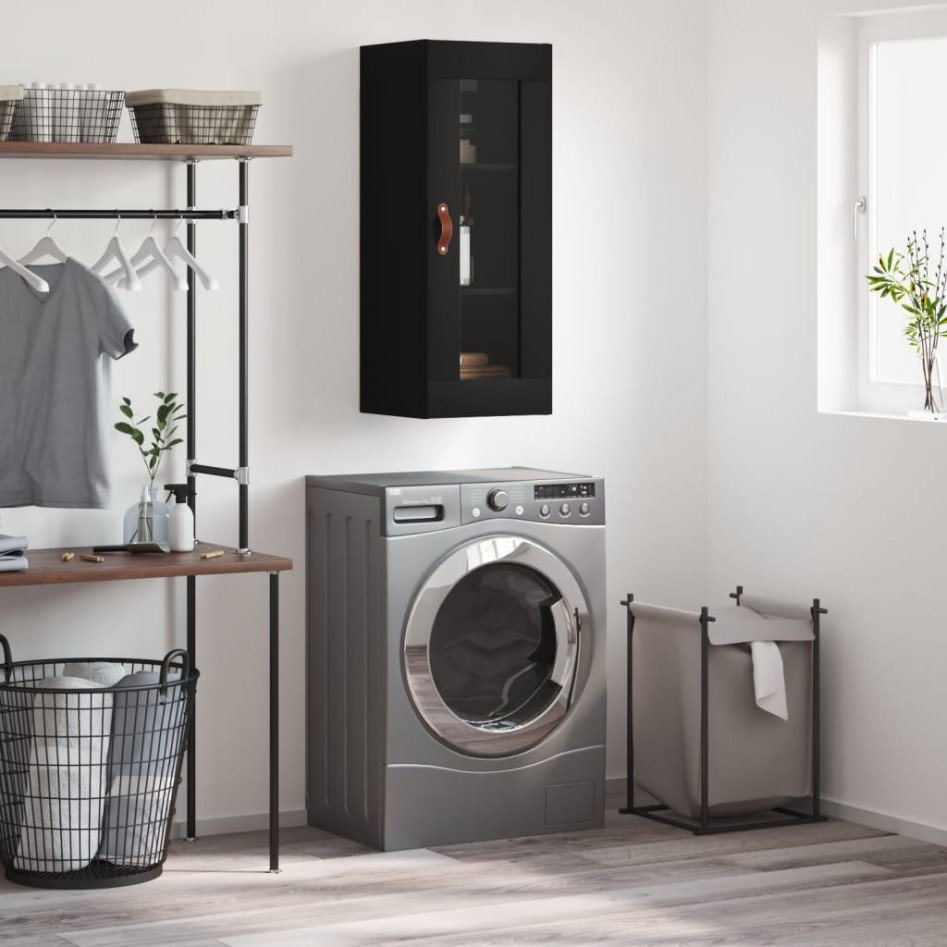 Armario de pared negro 34,5x34x90