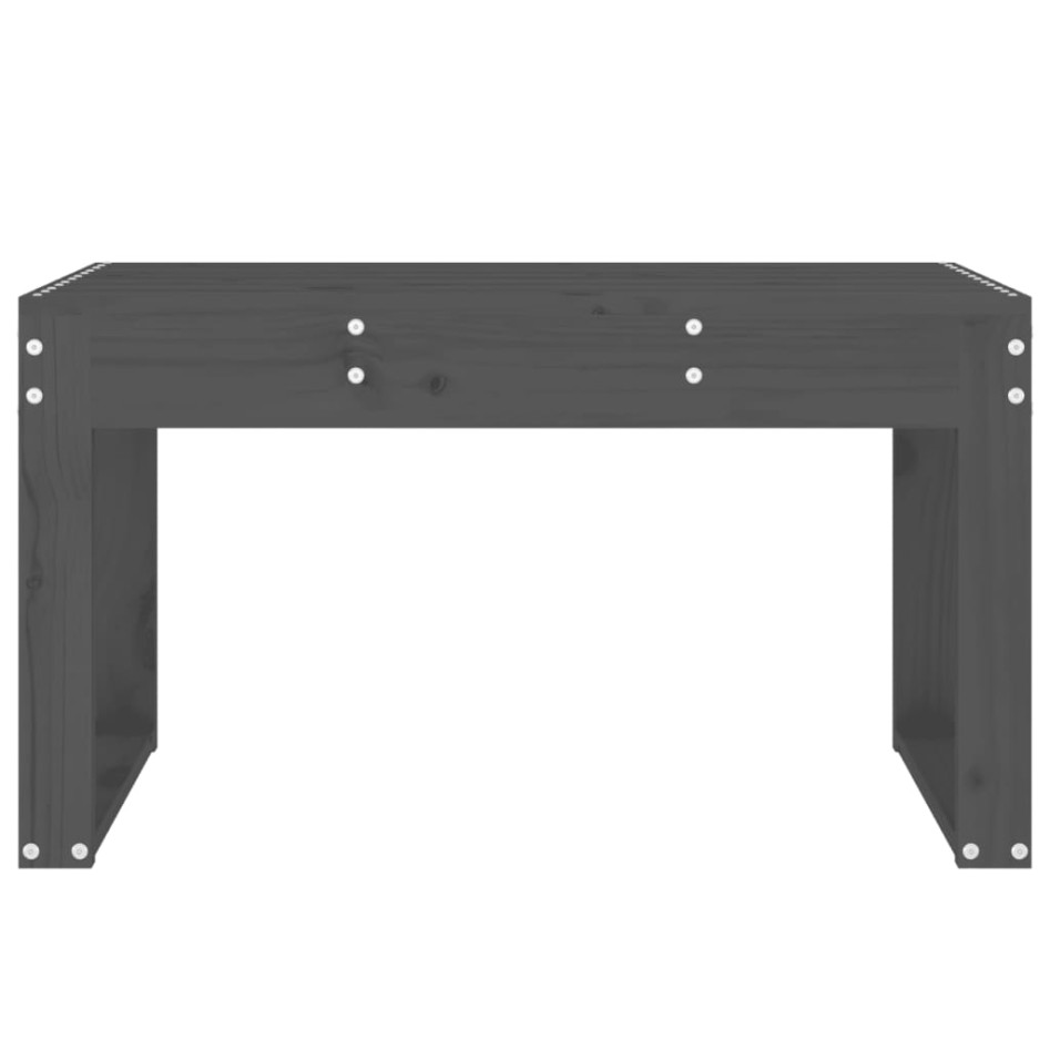 Banco de jardín madera maciza de pino gris 80x38x45