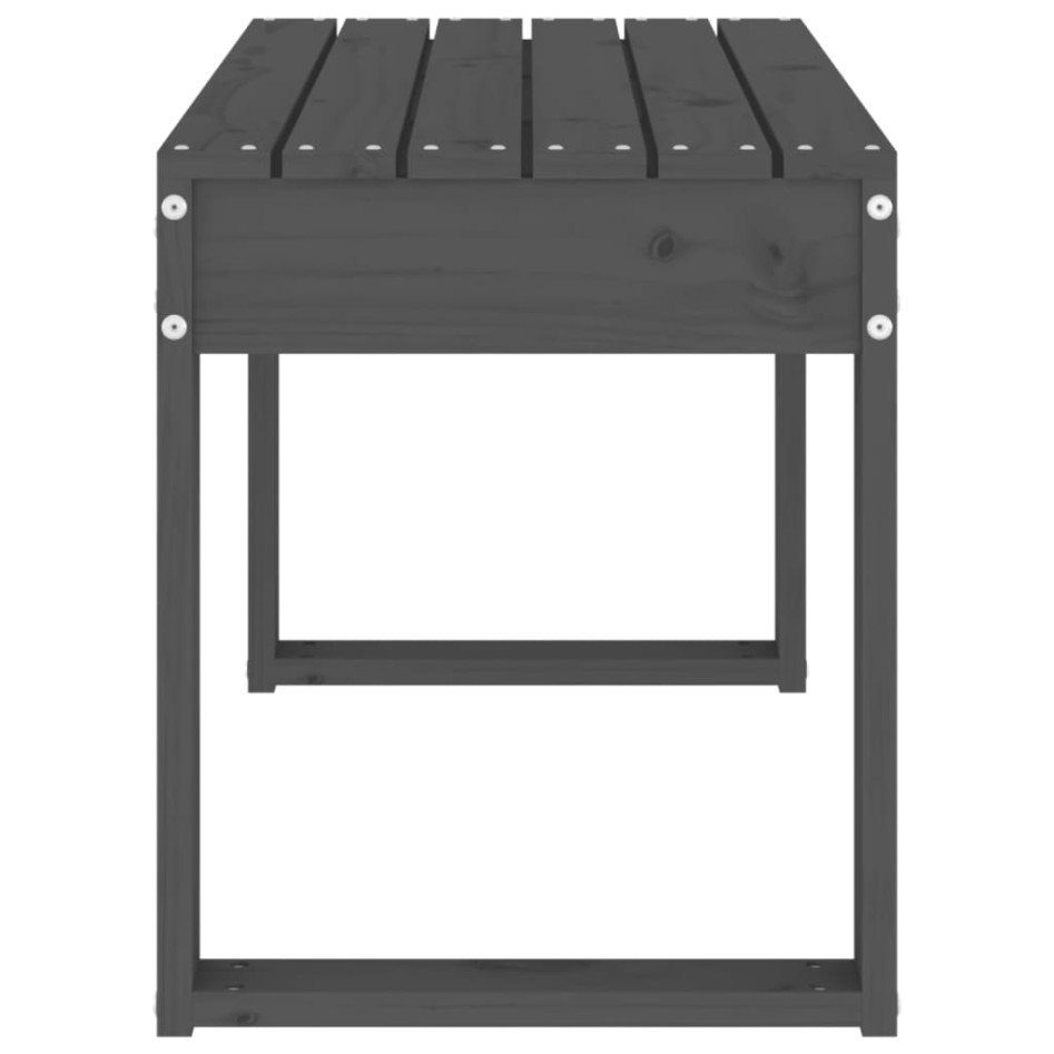 Banco de jardín madera maciza de pino gris 80x38x45