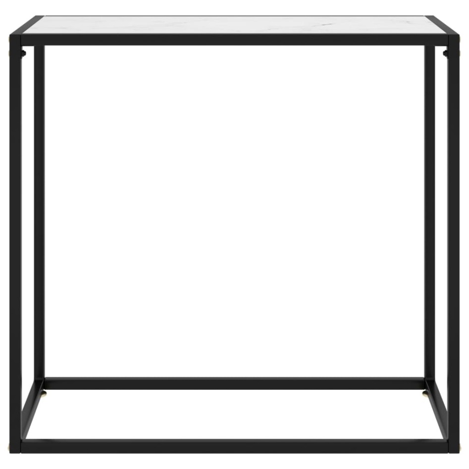 Mesa consola vidrio templado blanco 80x35x75