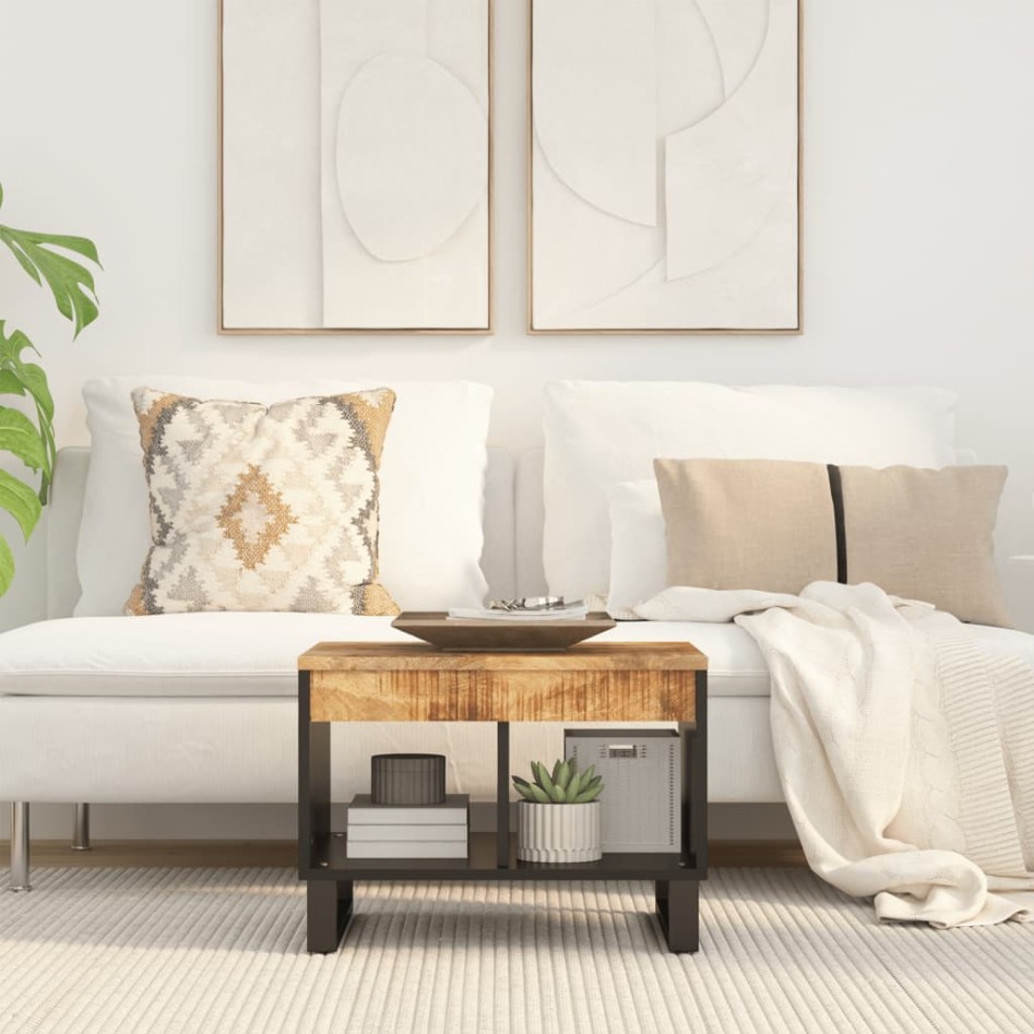 Mesa de centro de madera maciza mango 55x50x40