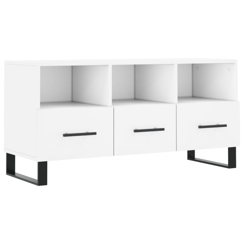 Mueble de TV madera de ingeniería blanco 102x36x50