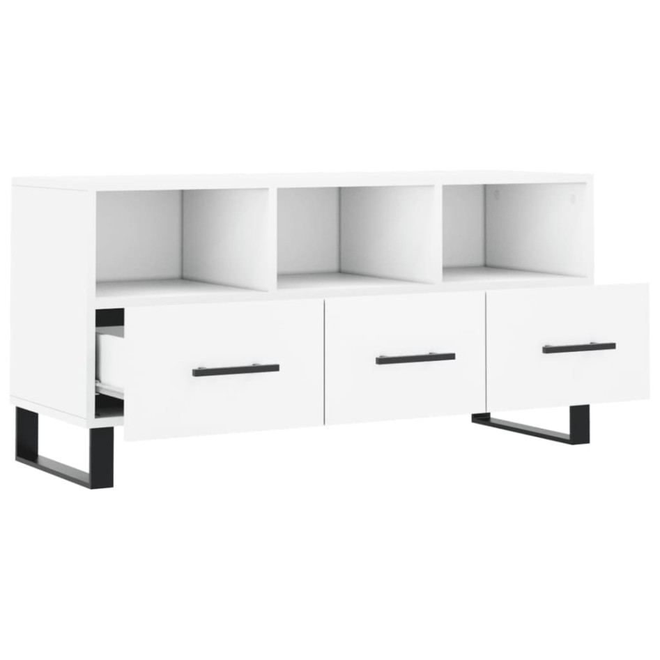 Mueble de TV madera de ingeniería blanco 102x36x50