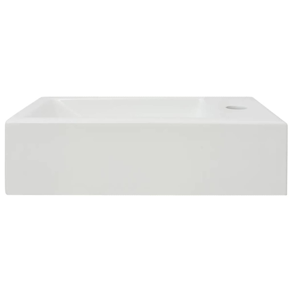 Lavabo con agujero grifo rectangular cerámica 46x25,5x12