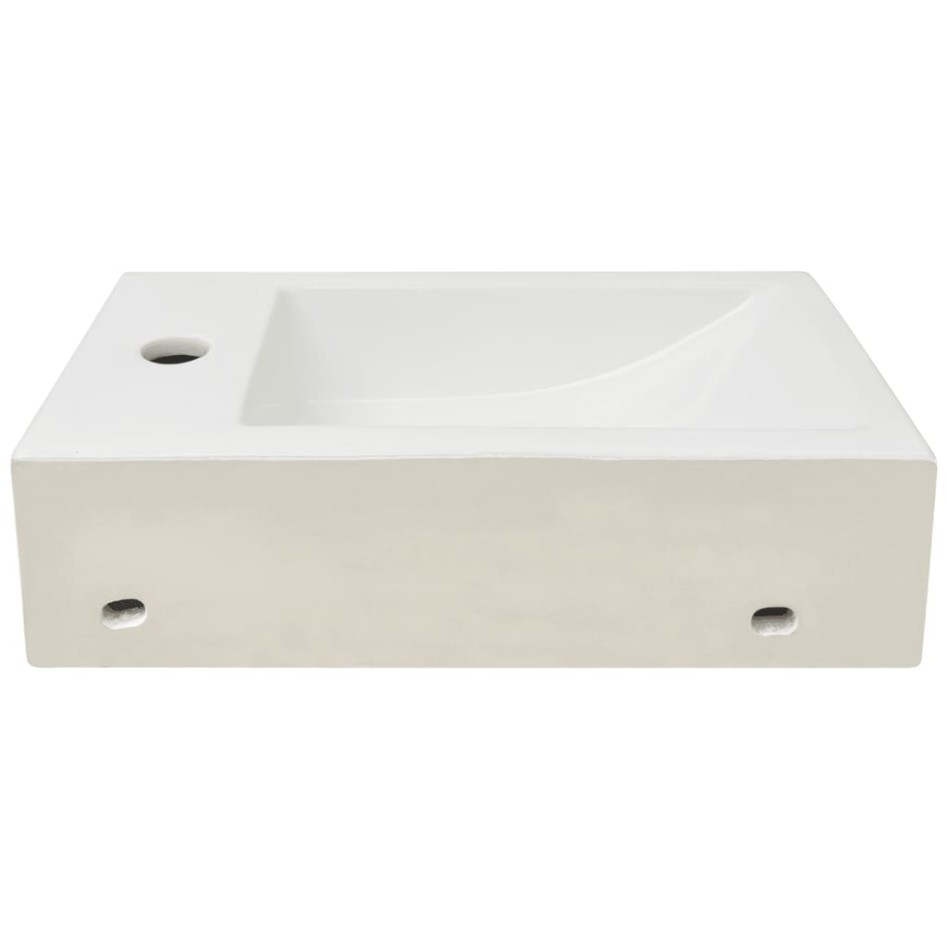 Lavabo con agujero grifo rectangular cerámica 46x25,5x12