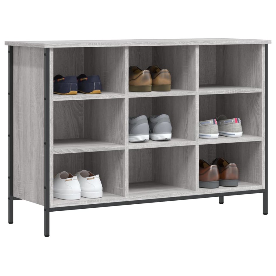 Zapatero madera de ingeniería gris Sonoma 100x35x70