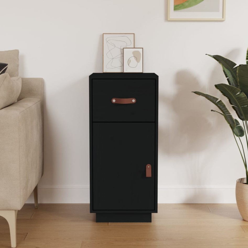 Aparador de madera maciza de pino negro 34x40x75