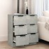 Aparador 2 uds madera contrachapada gris hormigón 30x30x70