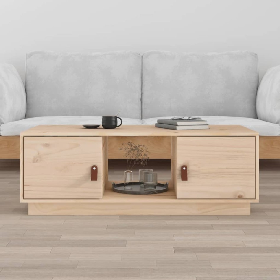 Mesa de centro de madera maciza de pino 100x50x35