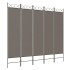 Biombo divisor de 5 paneles de tela gris antracita 200x200