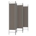 Biombo divisor de 5 paneles de tela gris antracita 200x200