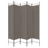Biombo divisor de 5 paneles de tela gris antracita 200x200