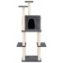 Rascador para gatos con postes de sisal gris oscuro 144,5