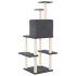 Rascador para gatos con postes de sisal gris oscuro 144,5
