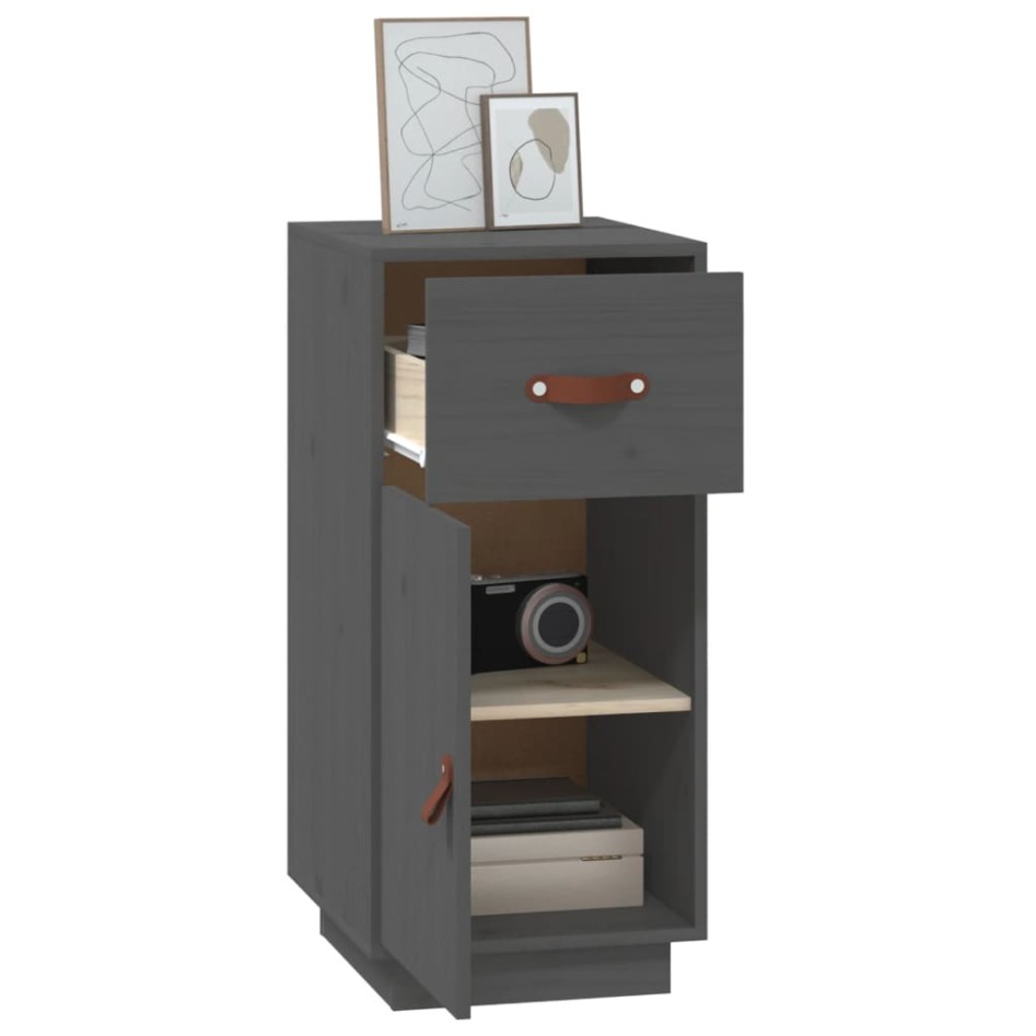 Aparador de madera maciza de pino gris 34x40x75