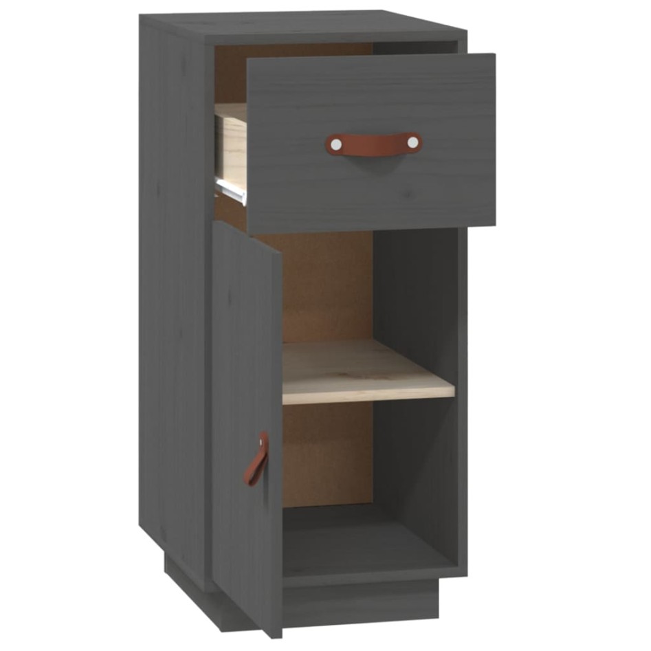 Aparador de madera maciza de pino gris 34x40x75