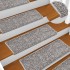 Alfombras de peldaños de escalera 15 uds gris 65x21x4