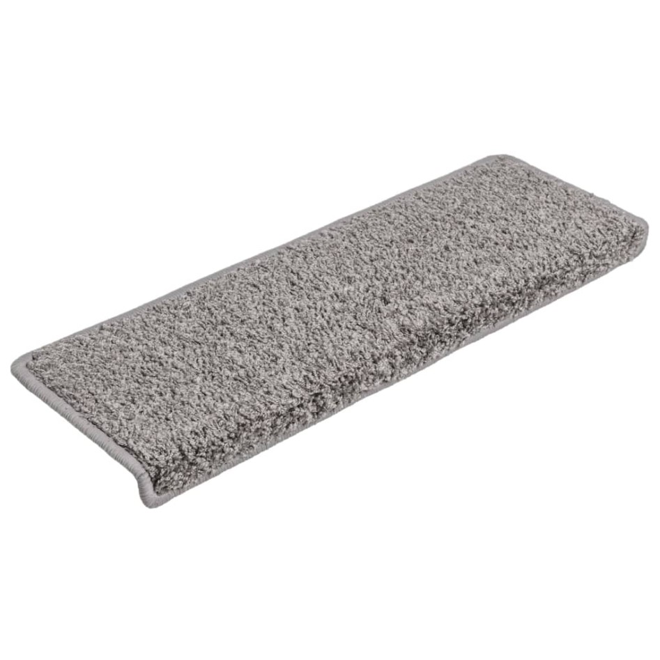 Alfombras de peldaños de escalera 15 uds gris 65x21x4