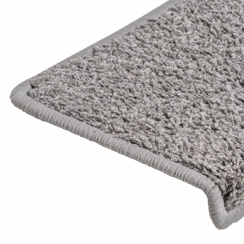 Alfombras de peldaños de escalera 15 uds gris 65x21x4
