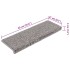 Alfombras de peldaños de escalera 15 uds gris 65x21x4