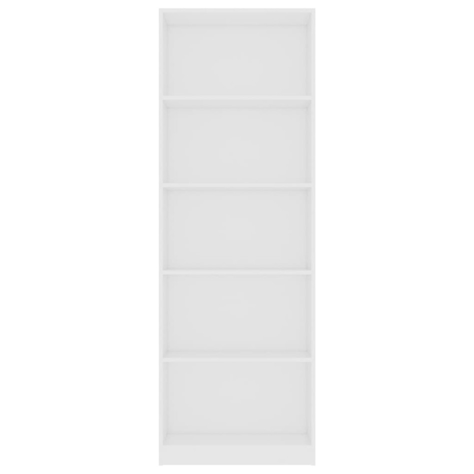 Estantería de 5 niveles madera contrachapada blanca