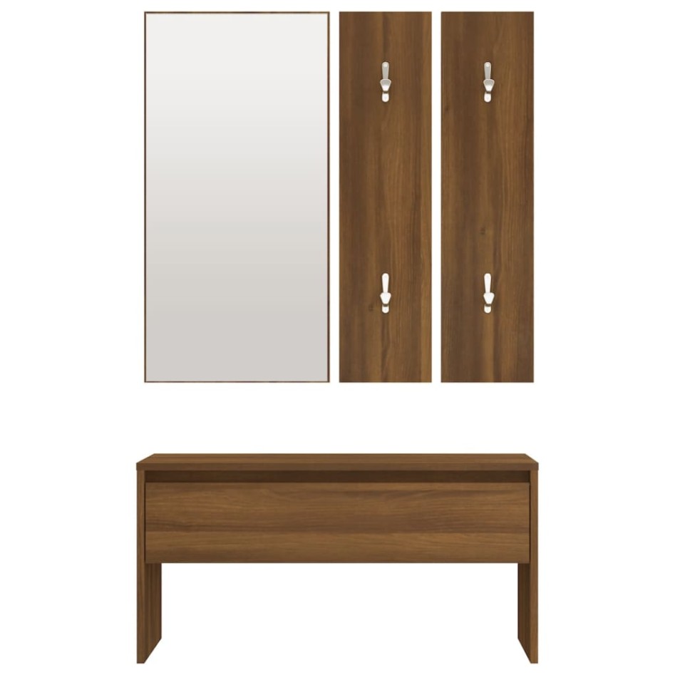 Set de muebles de recibidor madera contrachapada roble