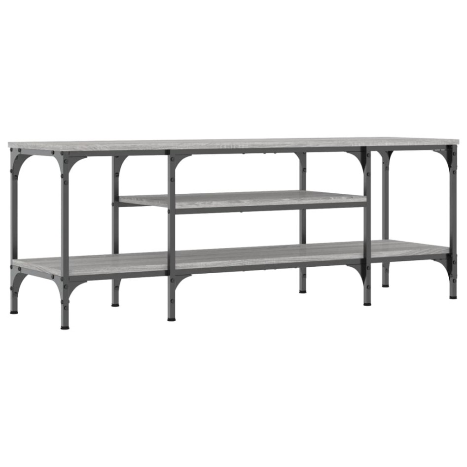 Mueble TV madera ingeniería y hierro gris Sonoma 121x35x45