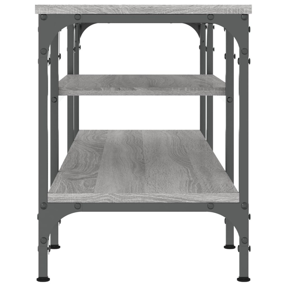 Mueble TV madera ingeniería y hierro gris Sonoma 121x35x45