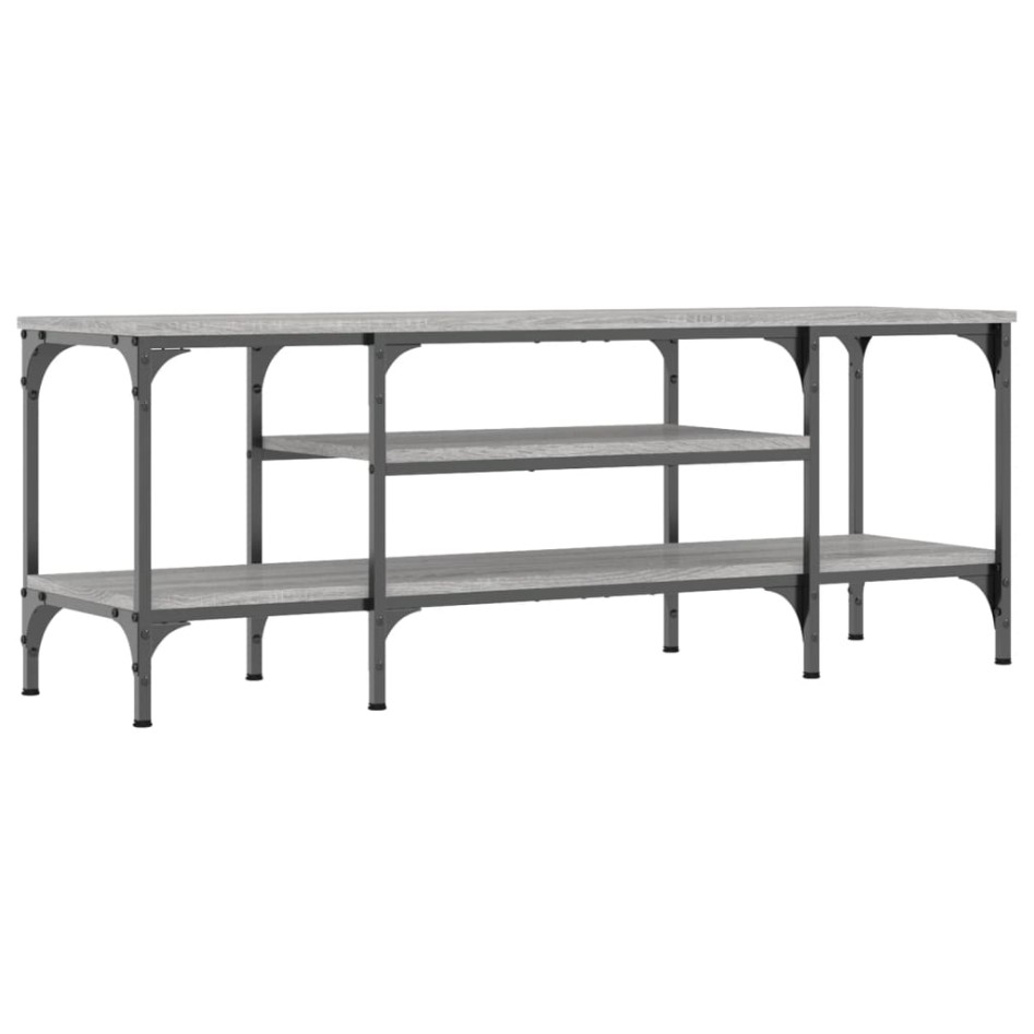 Mueble TV madera ingeniería y hierro gris Sonoma 121x35x45