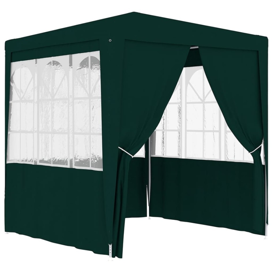 Carpa profesional fiestas con paredes verde 90 g/m² 2,5x2,5