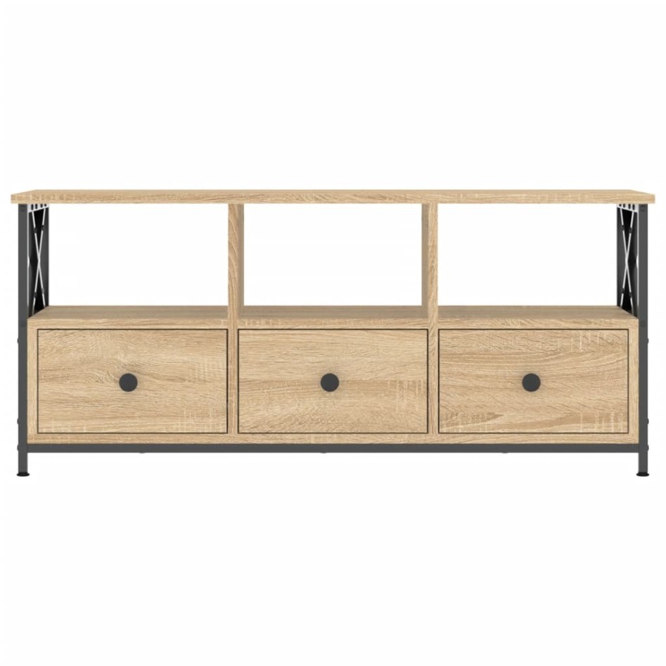 Mueble TV hierro madera contrachapada roble Sonoma 102x33x45