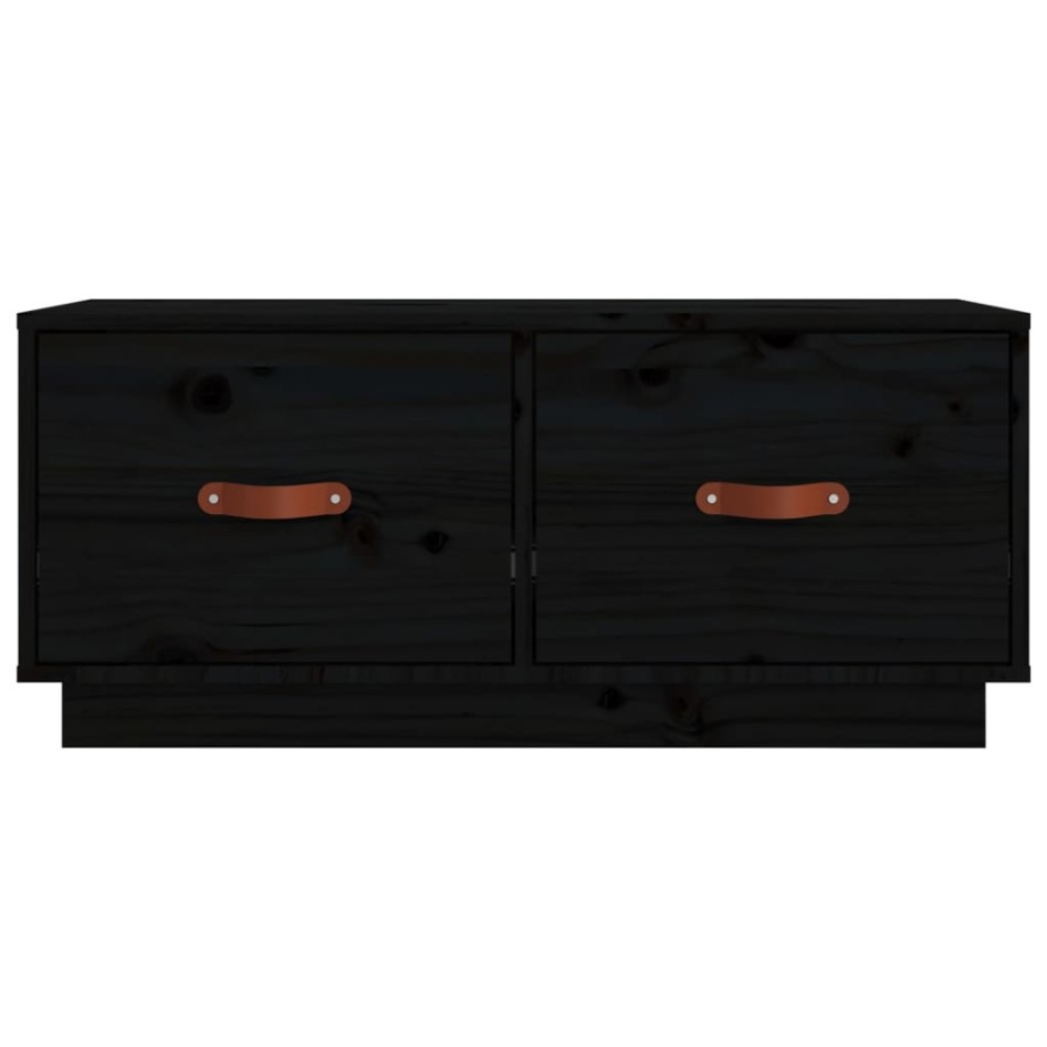 Mueble de TV de madera maciza de pino negro 80x34x35