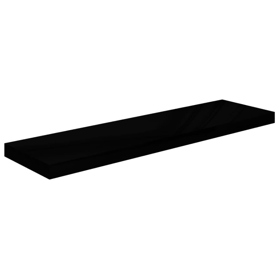 Estantes flotantes pared 4 uds negro brillo MDF