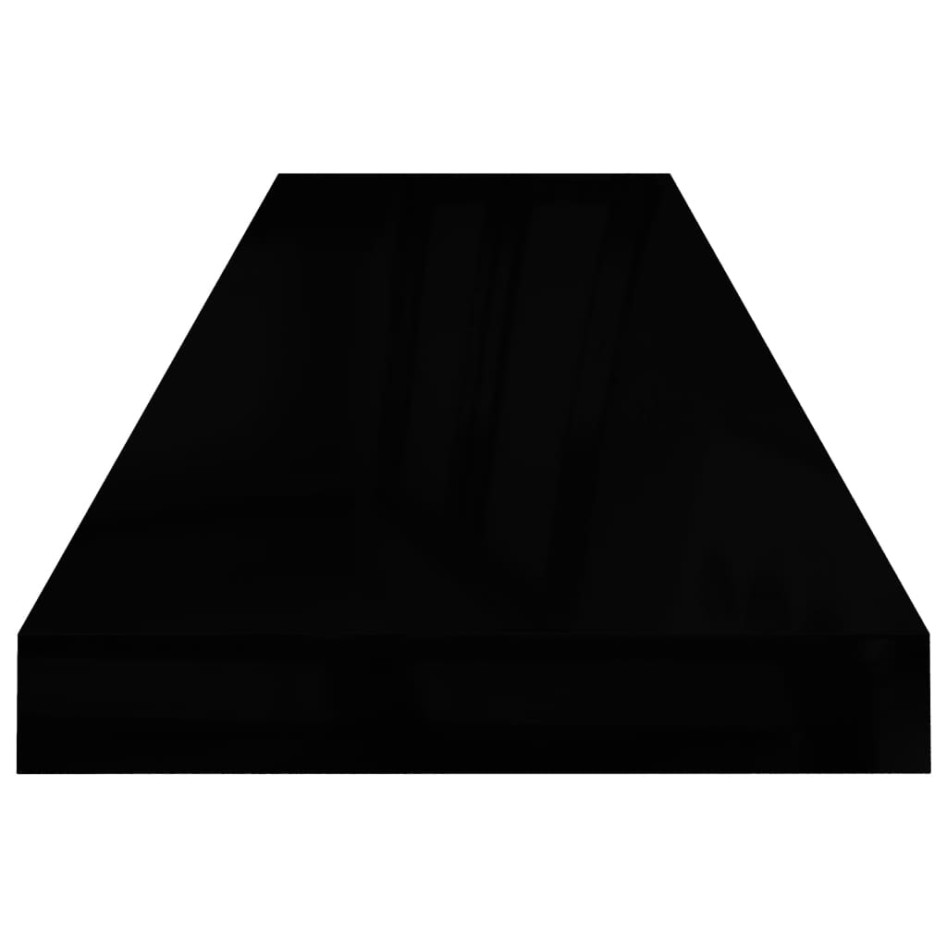 Estantes flotantes pared 4 uds negro brillo MDF