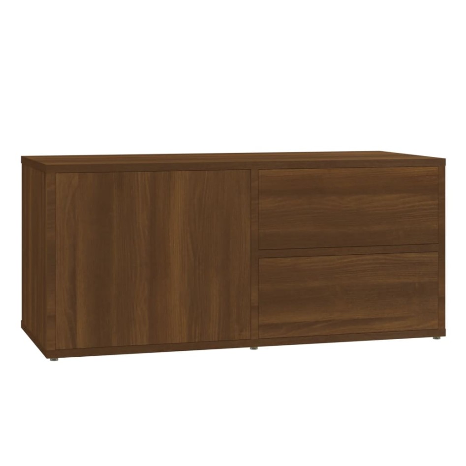 Mueble de TV madera contrachapada roble marrón 80x34x36