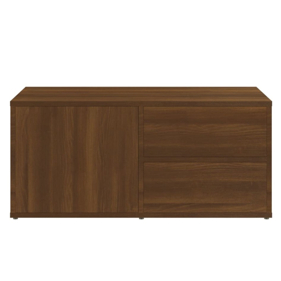 Mueble de TV madera contrachapada roble marrón 80x34x36