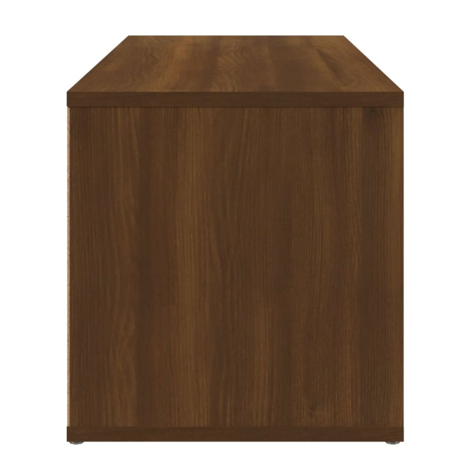 Mueble de TV madera contrachapada roble marrón 80x34x36