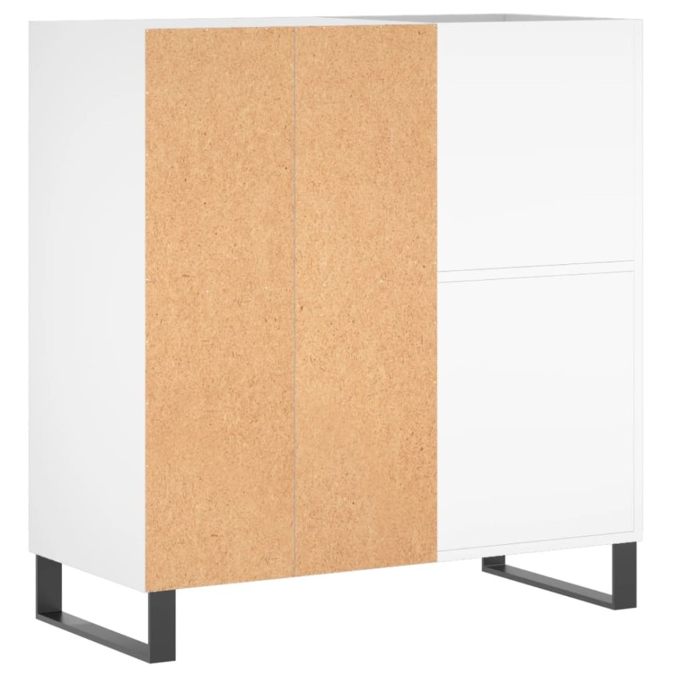 Mueble para discos madera contrachapada blanco 84,5x38x89