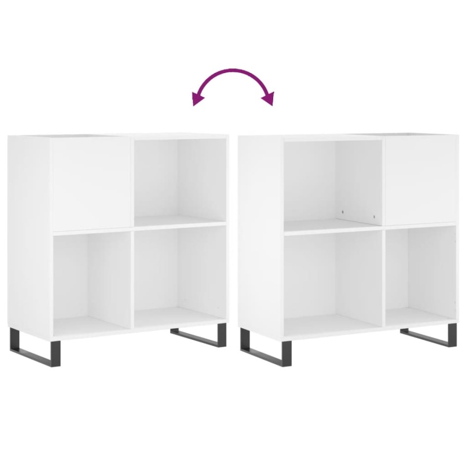 Mueble para discos madera contrachapada blanco 84,5x38x89