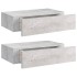 Estante de pared con cajón 2 uds MDF gris hormigón