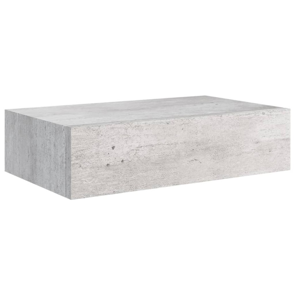Estante de pared con cajón 2 uds MDF gris hormigón
