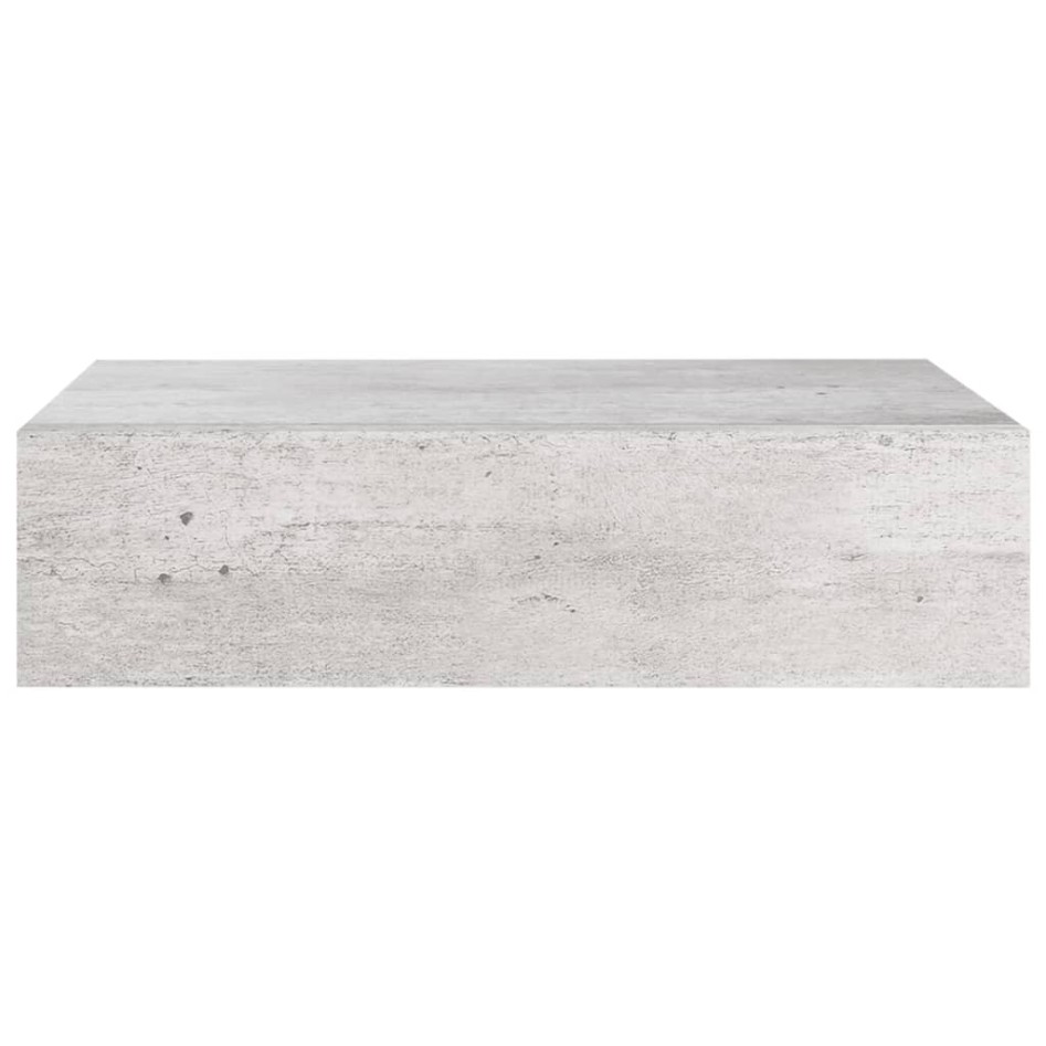 Estante de pared con cajón 2 uds MDF gris hormigón