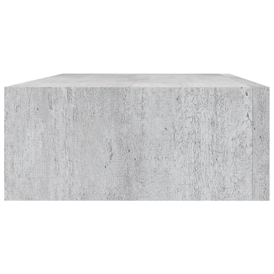 Estante de pared con cajón 2 uds MDF gris hormigón