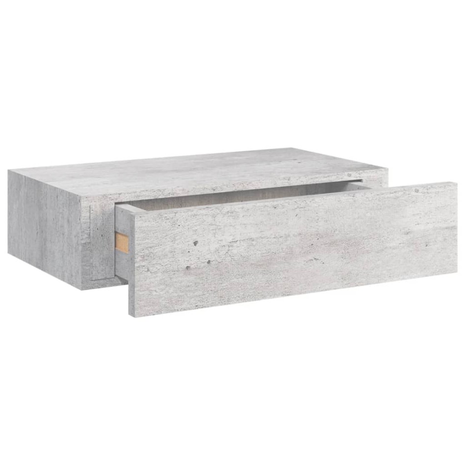 Estante de pared con cajón 2 uds MDF gris hormigón