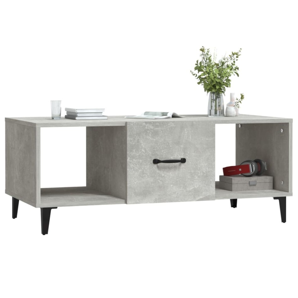 Mesa de centro madera contrachapada gris hormigón 102x50x40