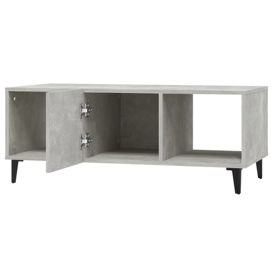 Mesa de centro madera contrachapada gris hormigón 102x50x40