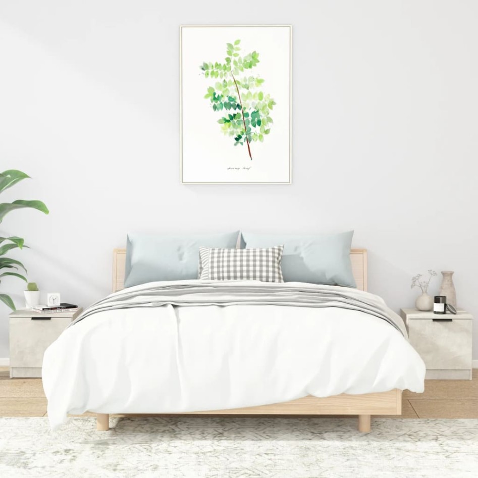 Mesitas de noche 2 unidades color gris hormigón 40x39x40